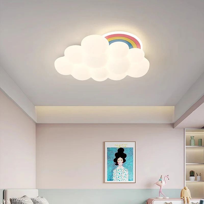 plafonnier nuage arc-en-ciel à led pour chambre d'enfant - vue 6 sur 7