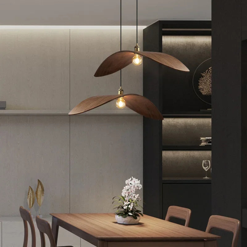 Wabi-sabi plafonnier japon bois Led plafond Lustre salon salon de thé suspension lumières décorations pour la maison cuisine Lustre - vue 5 sur 11