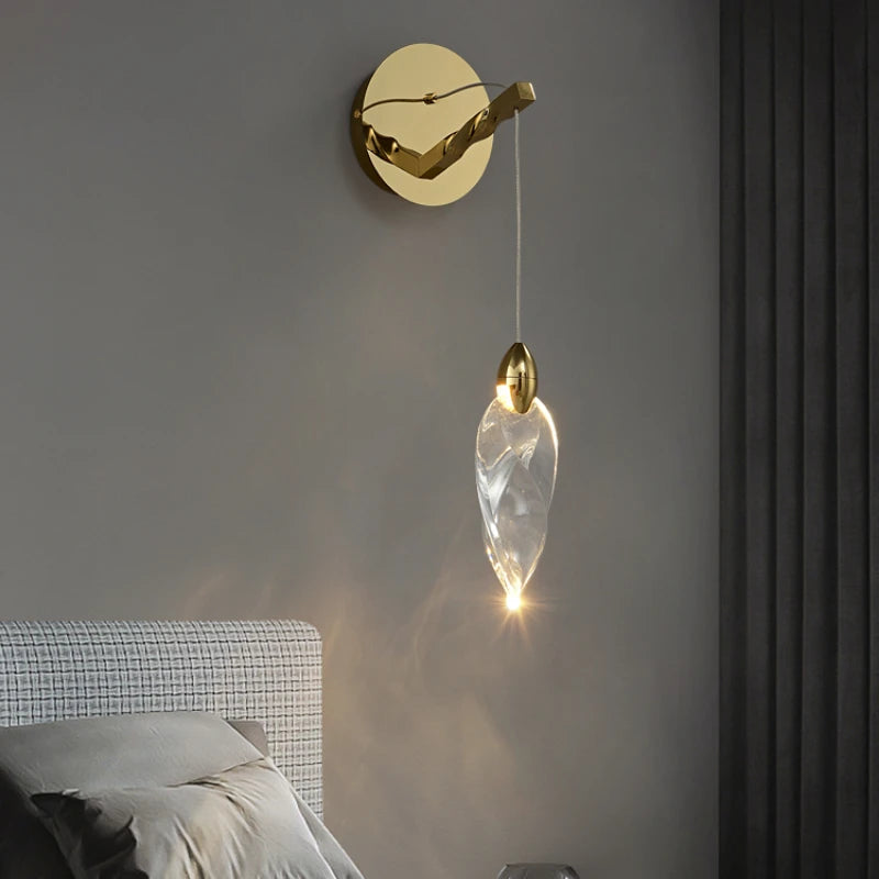 applique murale goutte d'eau design moderne en cristal - vue 4 sur 8