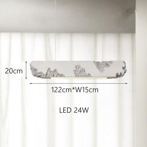 Lustre design longue rectangulaire avec touche coloré Hazel