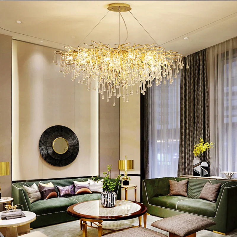 lustre en cristal led de luxe moderne simple intérieur