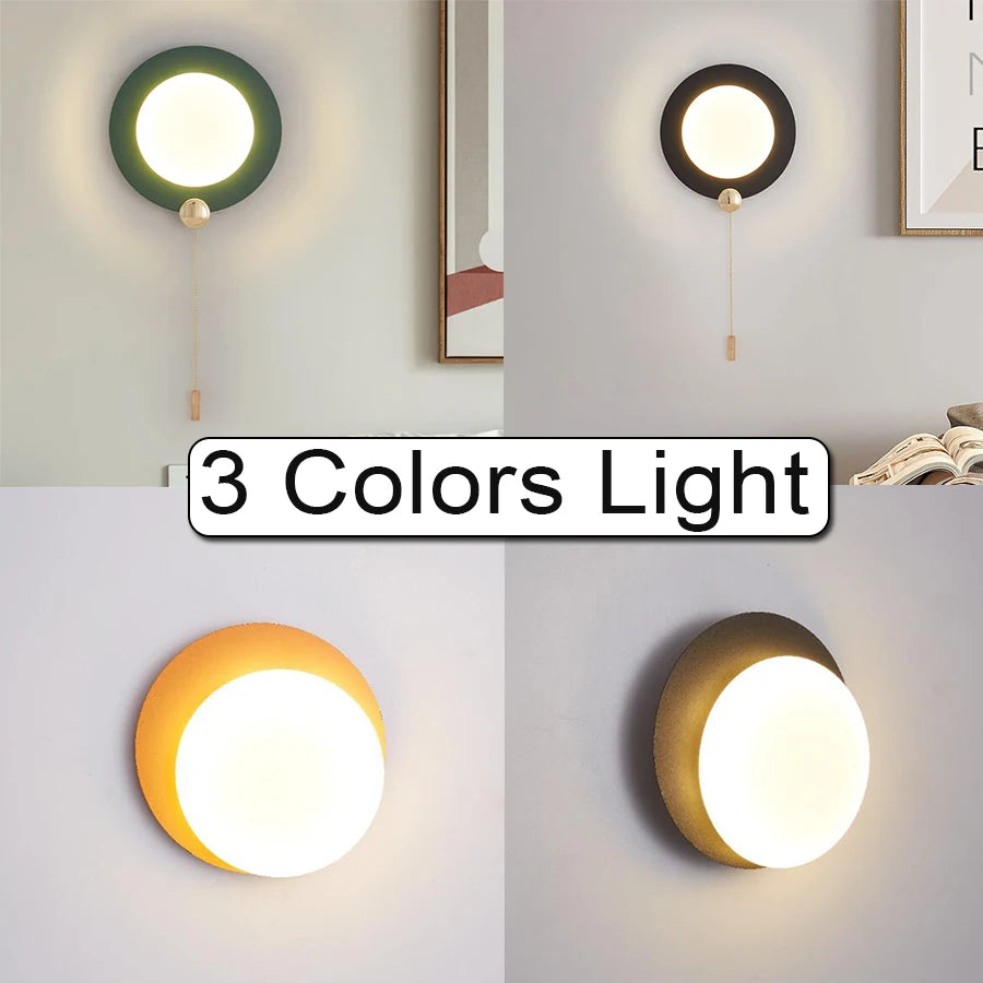 Applique murale ronde créative pour chambre à coucher - vue 7 sur 12
