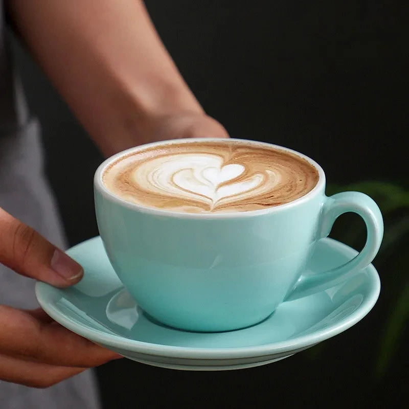 Service café céramique style barista avec soucoupe - vue 7 sur 7