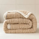 plaid polaire epais motif coeur doux canapé lit