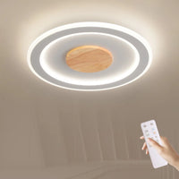 plafonnier led ultra-mince en bois massif design nordique moderne