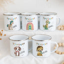 Mug enfant personnalisé avec animal style dessin enamel