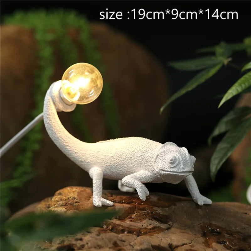 veilleuse lézard nordique lampe décorative moderne en résine - vue 10 sur 11