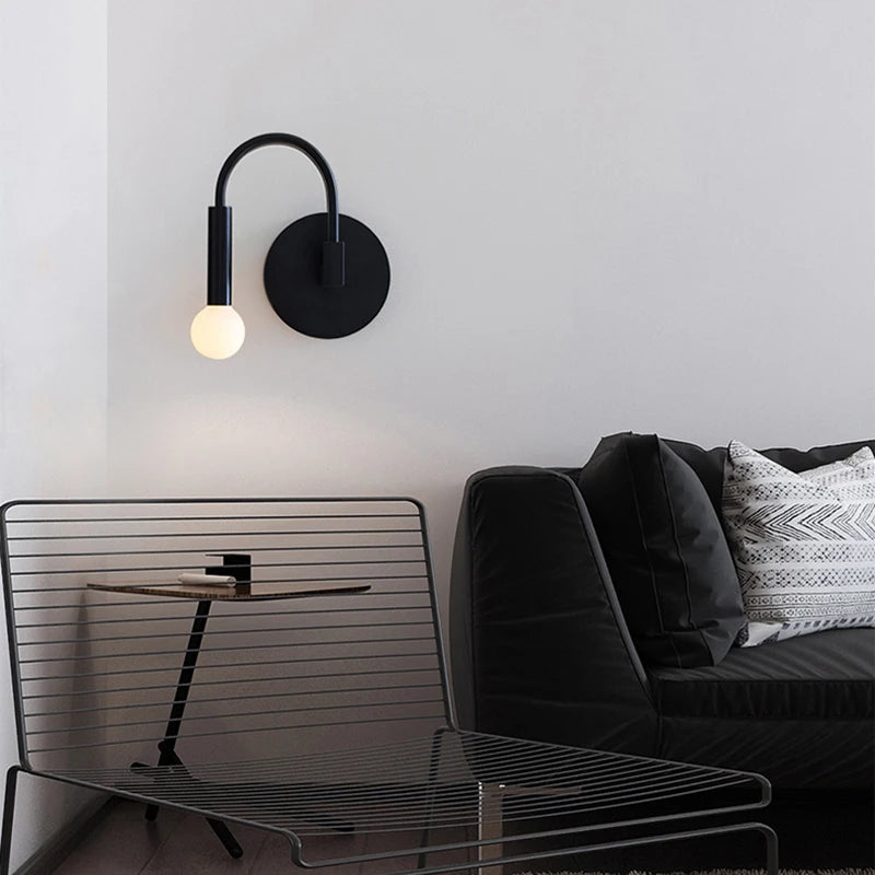 applique murale LED courbée noire - vue 5 sur 7