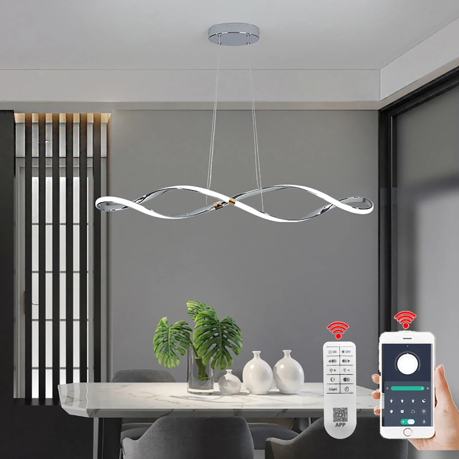 Plafonnier Led suspendu au design moderne - vue 4 sur 7