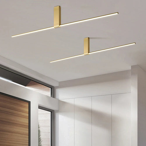 lampes de plafond minimalistes longues pour divers espaces