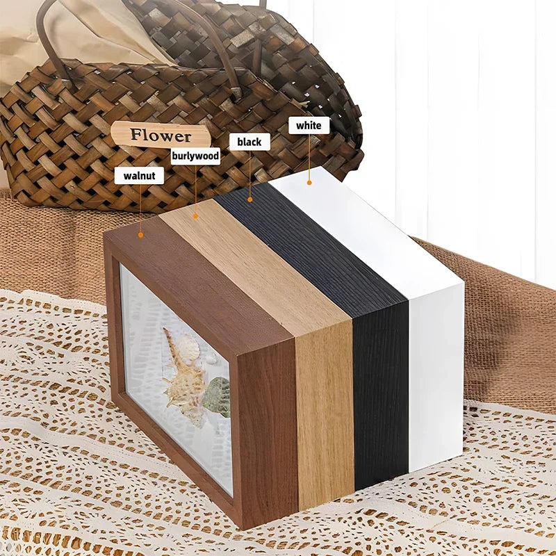 cadres photo en bois 3d support fleurs séchées fait main décoration - vue 5 sur 14