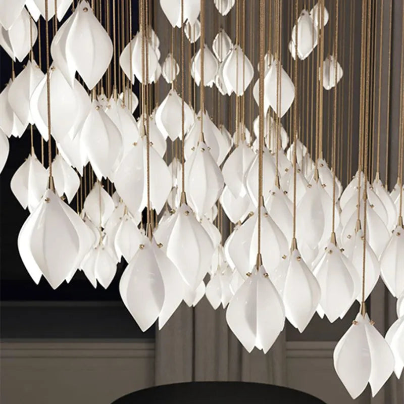 Suspension LED en forme de fleur en verre - vue 2 sur 6