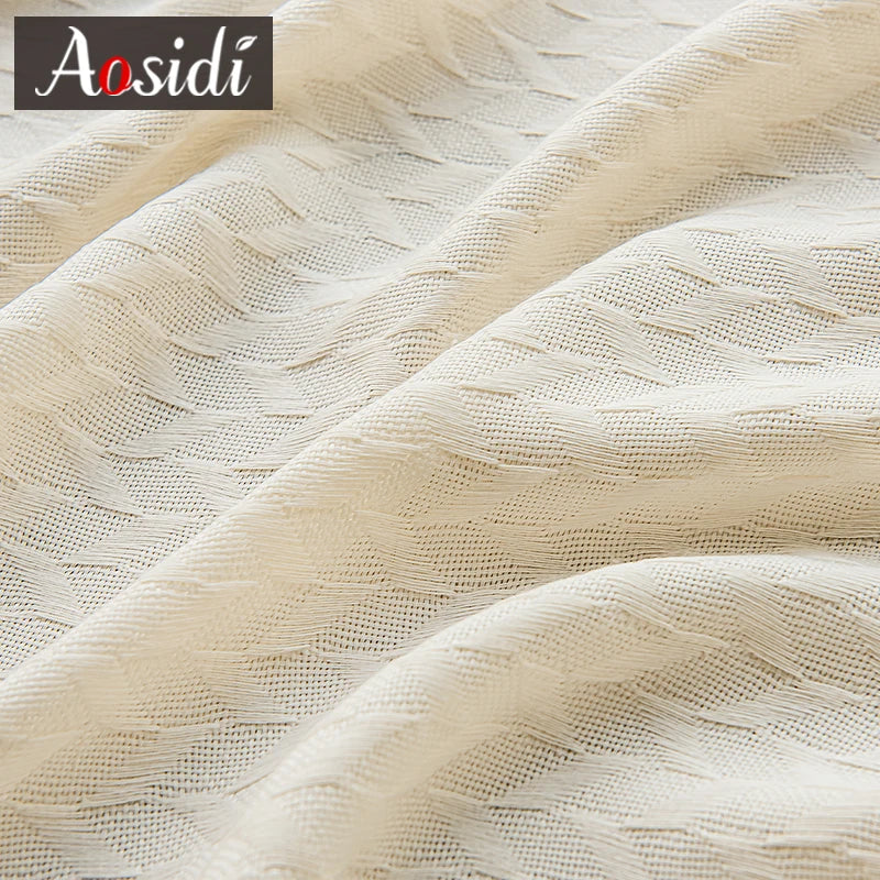 Voilage japonais géométrique semi translucide pour salon chambre