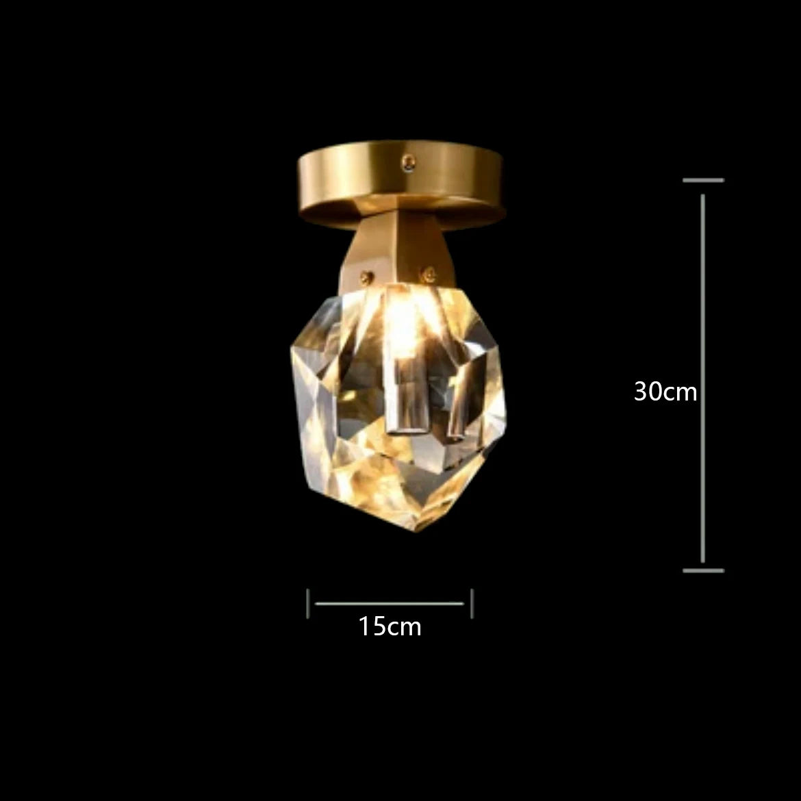 lampe lustre led laiton cristal or décor maison