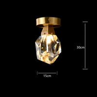 lustre moderne en laiton diamant cristal led de luxe