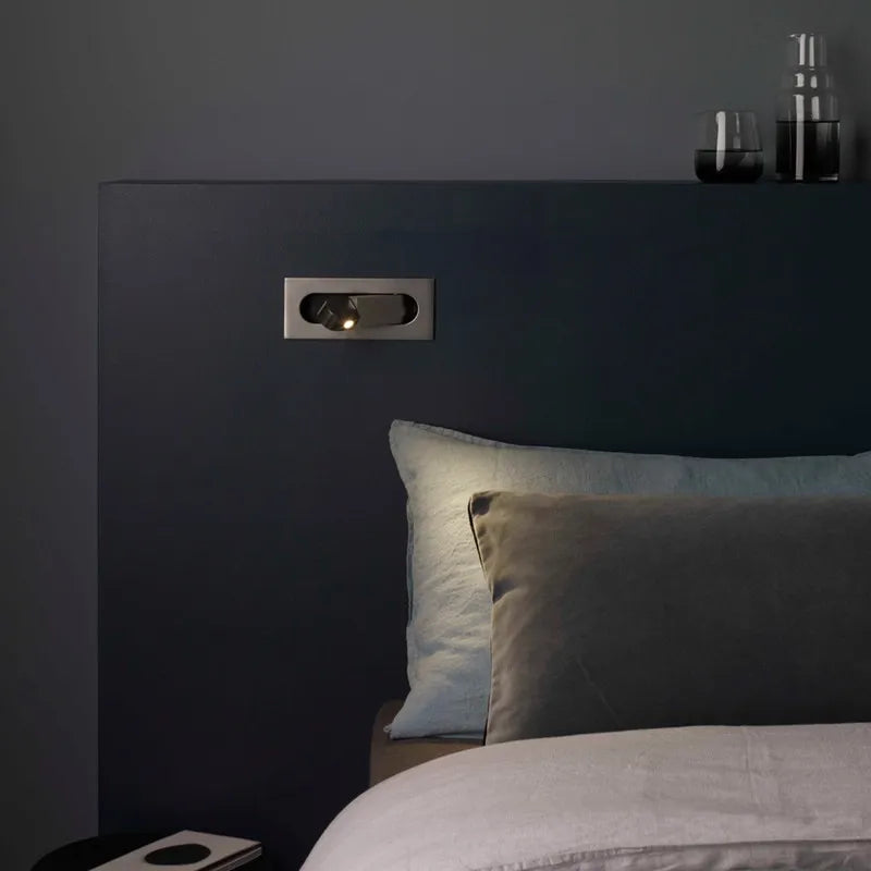 3W Embedded LED Wall Lamp 350 Rotation Adjustable Bedside Hotel Headboard Reading Light Bedroom Foldable Decor Sconce AC85-265V - vue 5 sur 13
