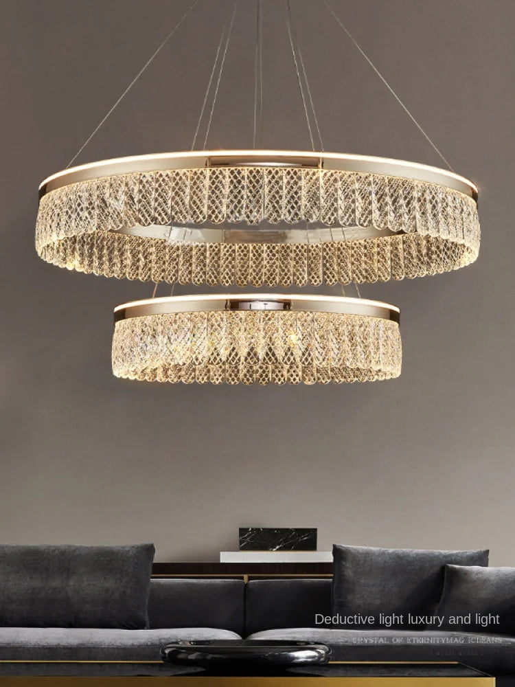 lustre sandyha moderne créatif anneau de luxe en cristal