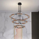 SANDYHA Nordique Moderne LED Lustre Anneau Circulaire De Luxe Haricot Duplex Suspension pour Salon Salle À Manger Chambre Éclairage