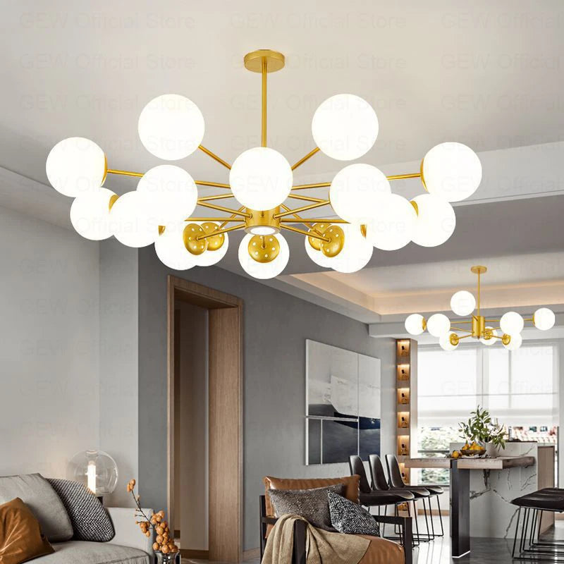 lustre moderne magic bean en verre pour décoration maison - vue 5 sur 14