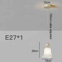 suspension en verre à fleurs blanches givrées avec cordon pour protection des yeux