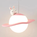 lustre mignon en forme de lapin ours et lune pour chambre d'enfant