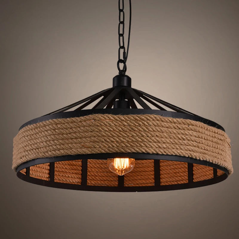 suspension rétro en corde de chanvre pour décoration intérieure - vue 2 sur 7