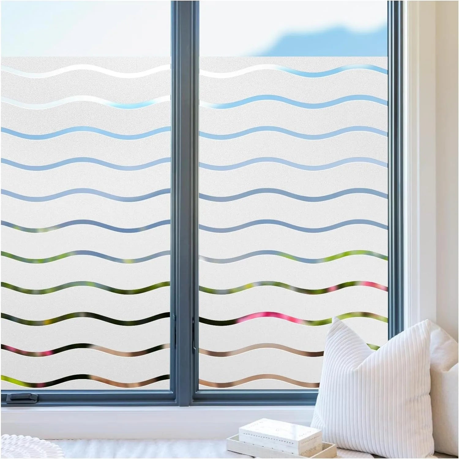 Film décoratif givré ondulé pour vitres intimité intérieur