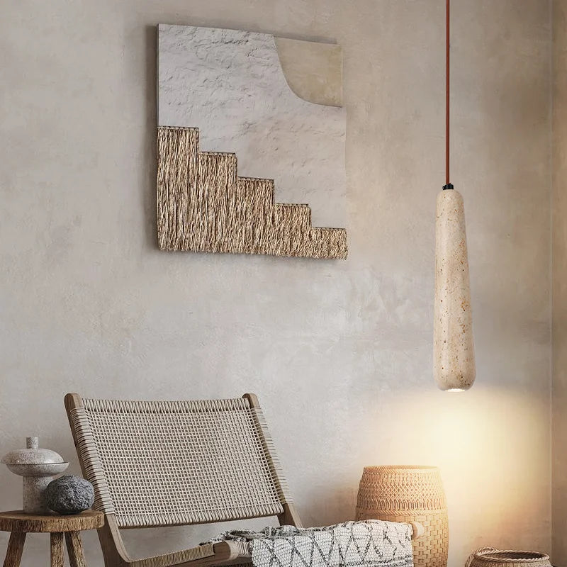 suspension vintage en pierre naturelle avec led décor rétro pour intérieur