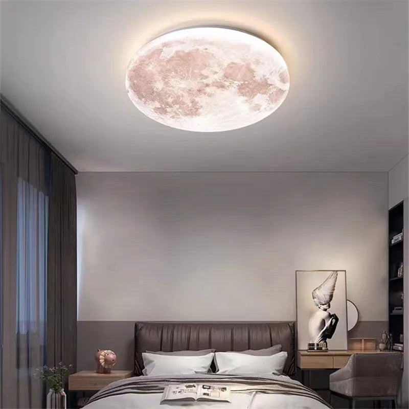 plafonnier lune lampe led éclairage romantique pour balcon et chambre enfant - vue 5 sur 10