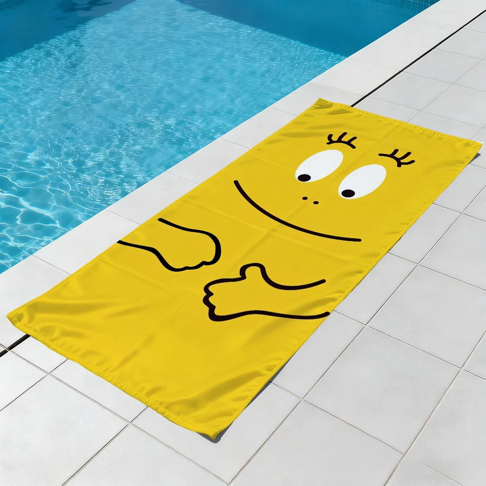 Serviette de plage barbapapas dessin cartoon seche rapide - vue 6 sur 7