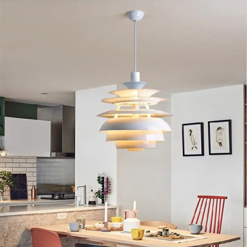 lustre postmoderne design nordique à plusieurs niveaux décoratif - vue 3 sur 8