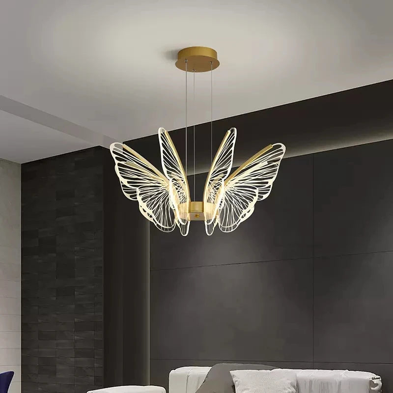 Moonriver éclairage LED papillon lustres salon Table à manger suspension lampe Style moderne suspension pour la maison - vue 3 sur 10