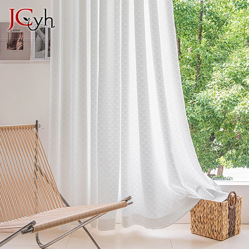 Voilage rideau fil géométrique moderne pour salon chambre