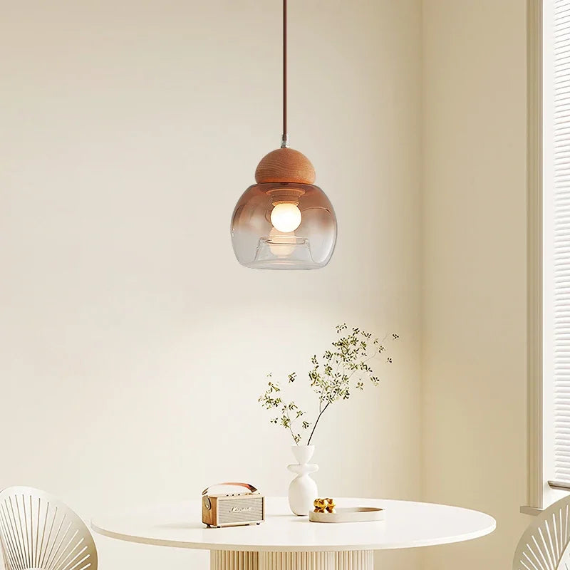 lustre rétro suspendu en verre pour décoration moderne - vue 4 sur 8