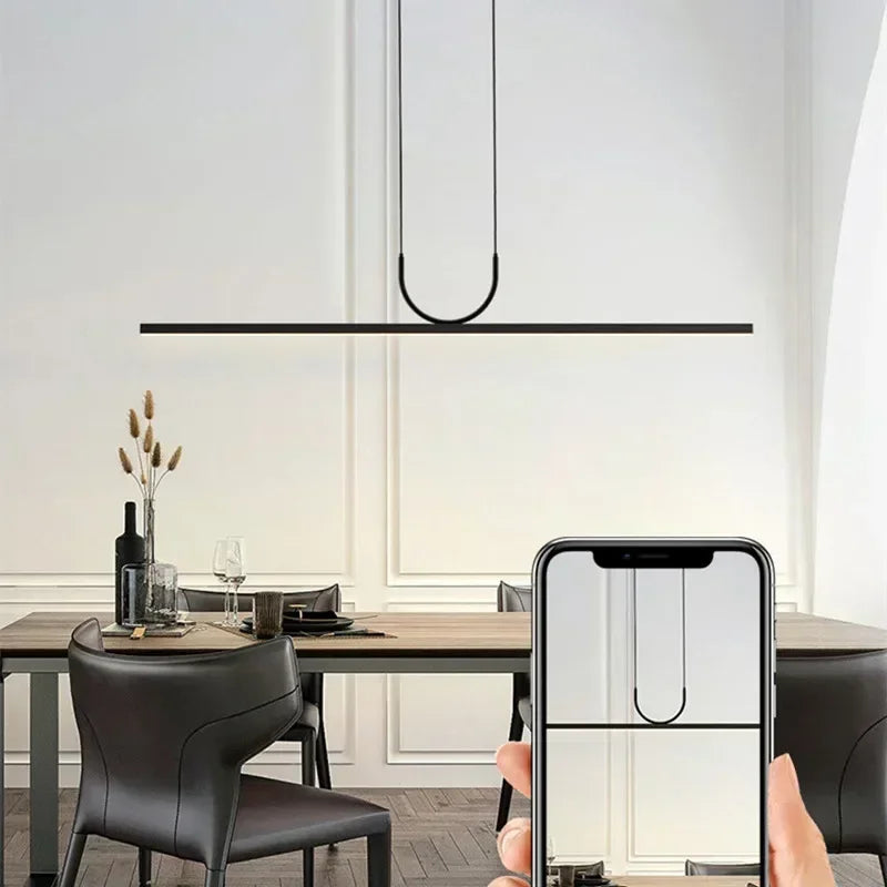 lustres led modernes simples pour table luminaires suspendus - vue 7 sur 14