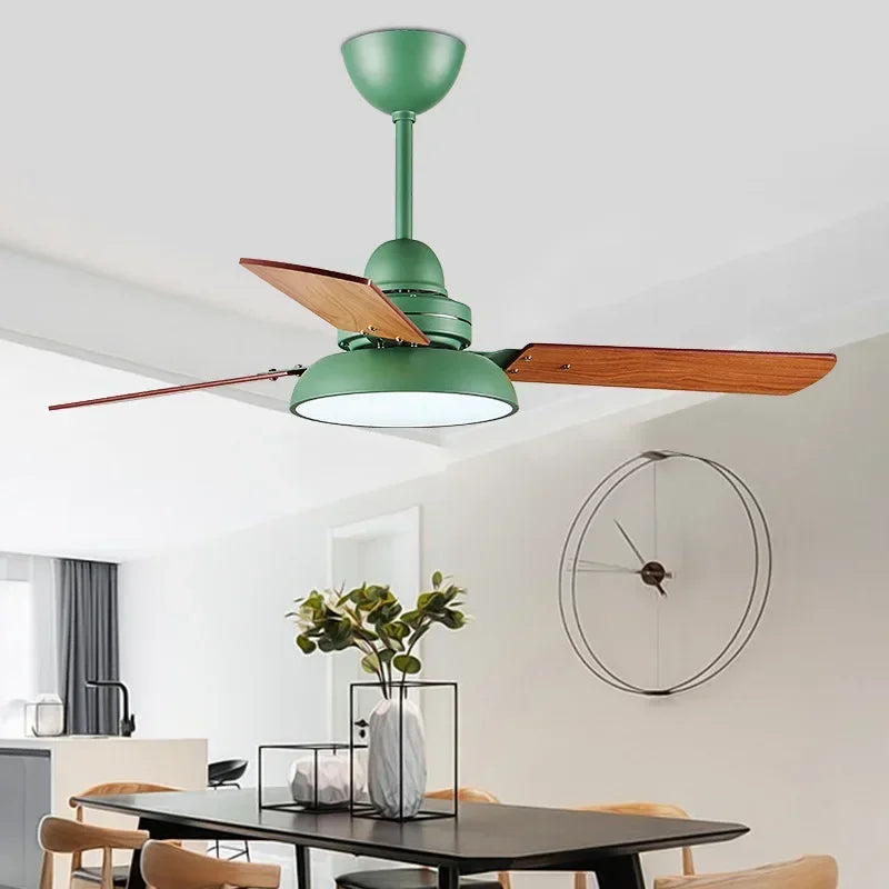 ventilateur de plafond moderne avec lumière et télécommande - vue 4 sur 6
