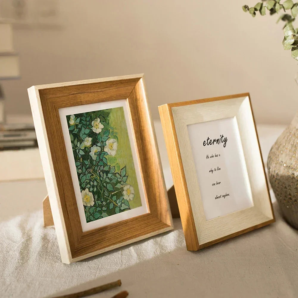 cadre photo en résine avec support en bois décoratif - vue 5 sur 6