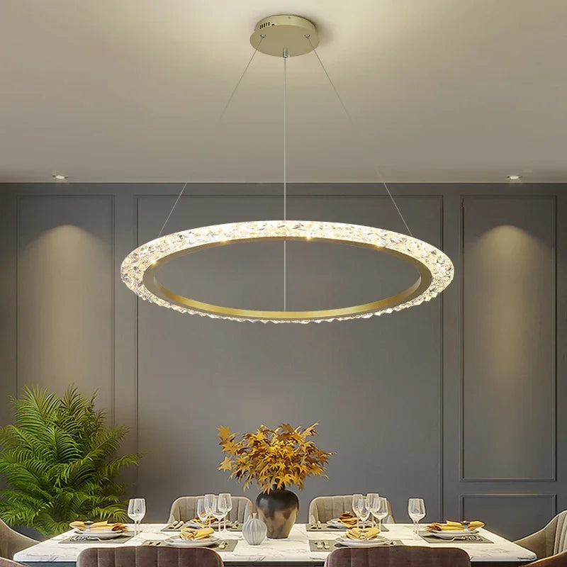plafonnier led suspendu design moderne et luxueux - vue 5 sur 7