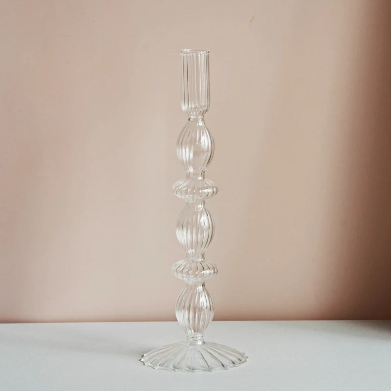 bougeoir en verre transparent décoration intérieure moderne nordique - vue 17 sur 31