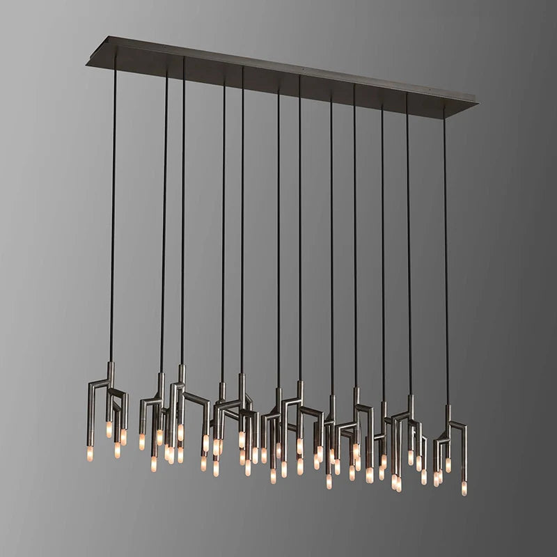 lustre led de luxe en acier inoxydable éclairage moderne - vue 2 sur 10