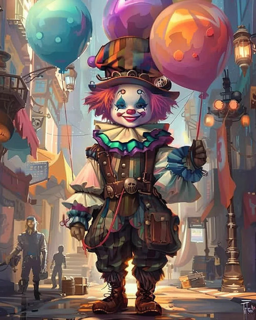 kit peinture acrylique par numéros clown drôle cadeau décoration maison