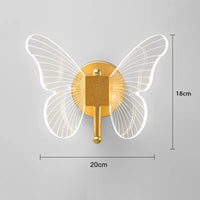 applique murale LED papillon intérieur nordique style cuivre