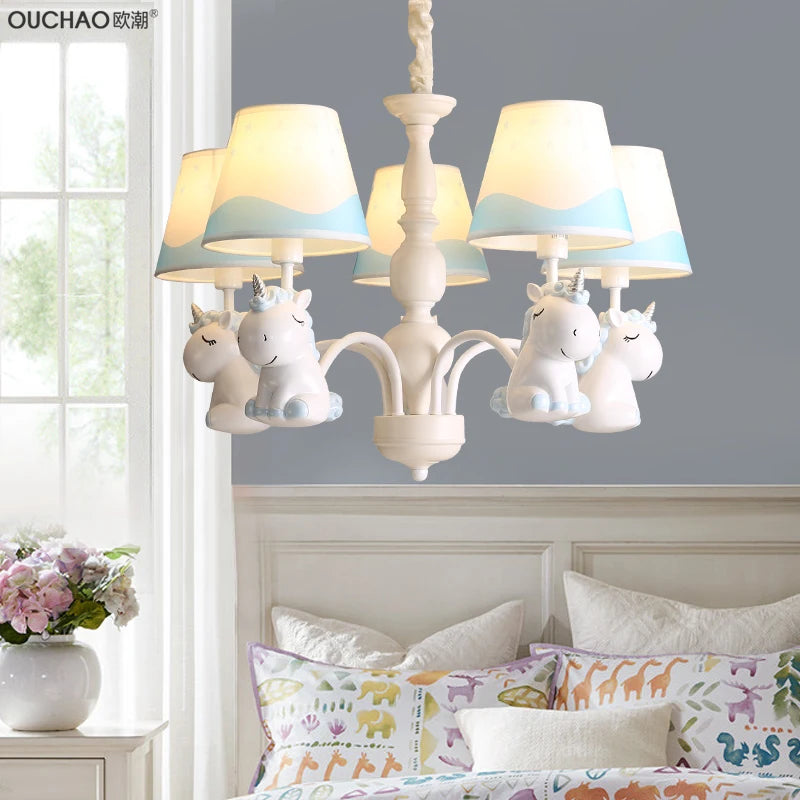 lustre licorne pour jardin d'enfants et chambre à coucher - vue 7 sur 11