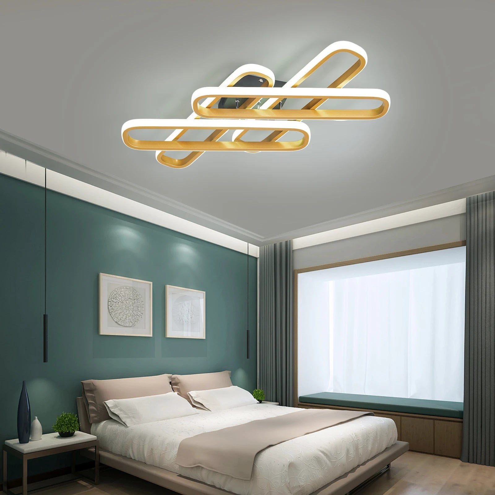 lustre moderne à LED design créatif pour intérieur - vue 7 sur 10