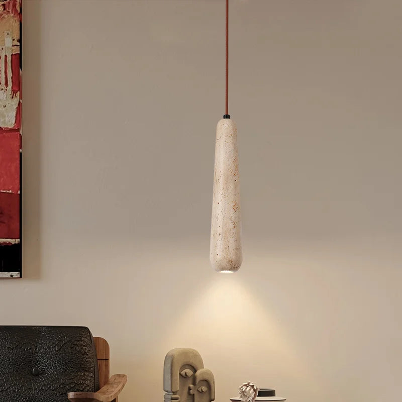 suspension vintage en pierre naturelle avec éclairage led