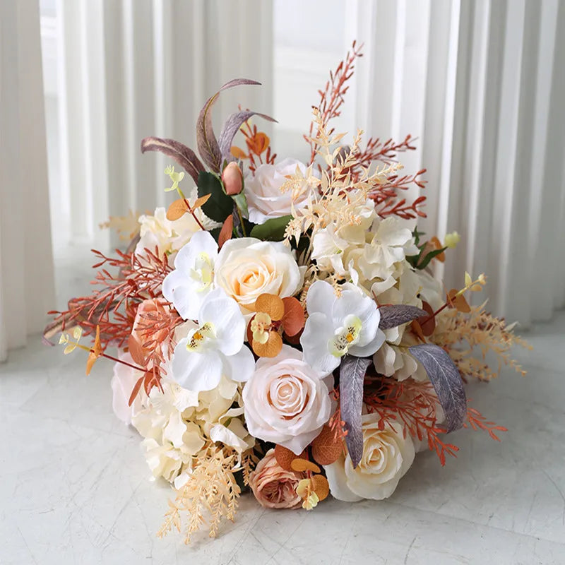 boules de fleurs artificielles en soie pour décoration de mariage et photo