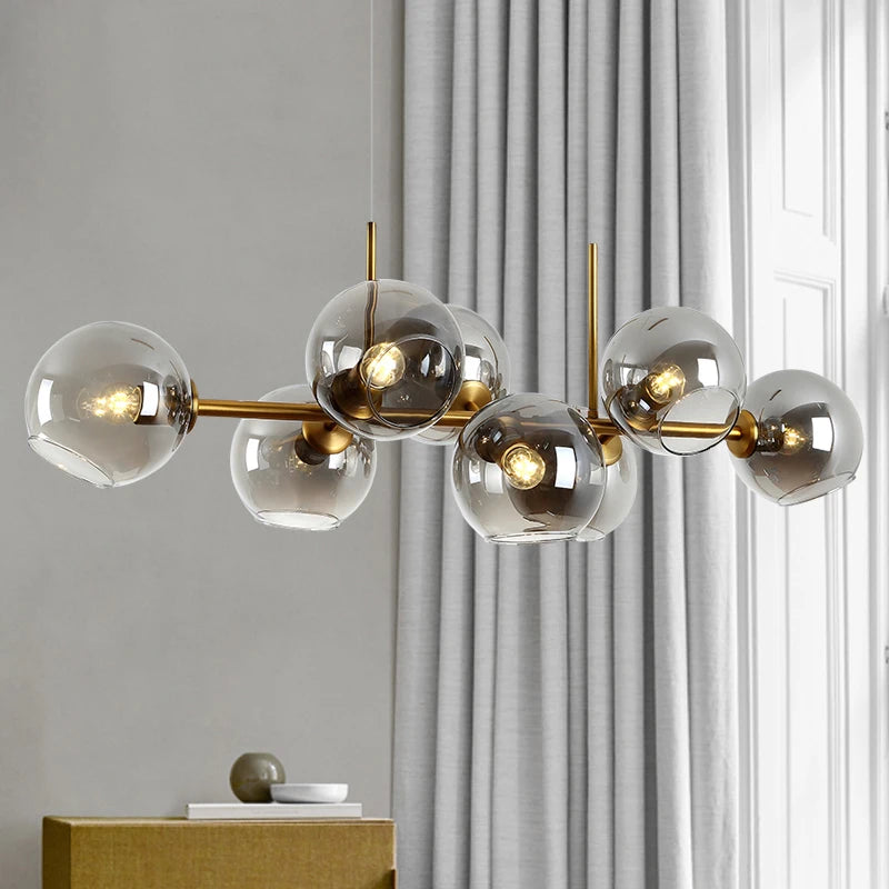 lustre moderne en verre pour bar et table à manger - vue 4 sur 8