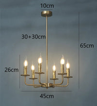 lustre moderne en fer design bougie à led créatif et luxueux