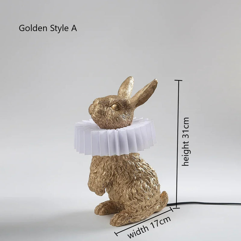 lampe de chevet lapin en résine style nordique décorative et moderne