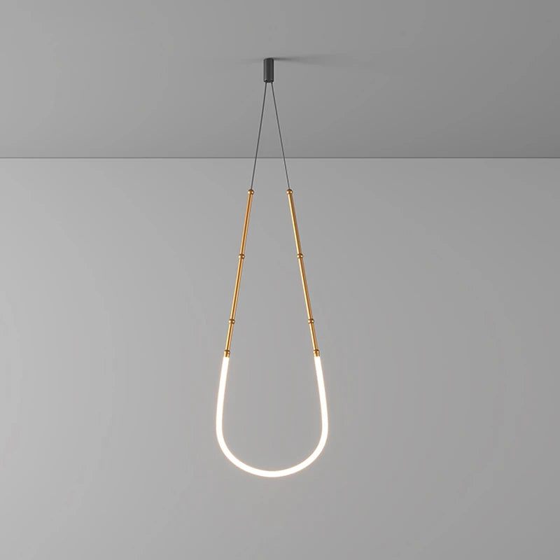 lustre linéaire à led design en acier inoxydable minimaliste - vue 7 sur 16